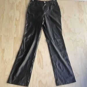 Louise Paris Dress Pants Womens 5 Black Faux Leather Zip Straight Leg Lined